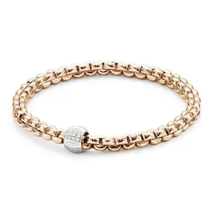 Fope Flex'It Eka 18ct Rose Gold 0.24ct Diamond Bracelet