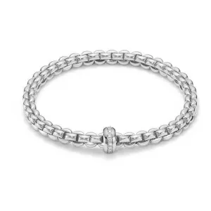 Fope Flex'It Eka 18ct White Gold 0.15ct Diamond Bracelet