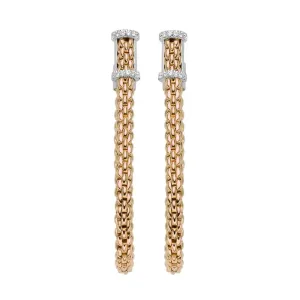 Fope Flexit Essentials 18ct Rose Gold Diamond Medium Mesh Chain Earrings
