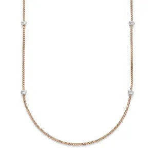 Fope Flex'It Prima 18ct Rose Gold 1.24ct Diamond 80cm Necklace