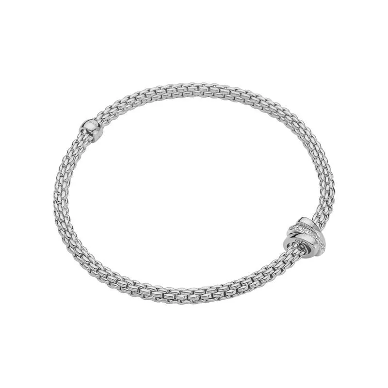 Fope Flex'it Prima 18ct White Gold 0.10ct Diamond Bracelet