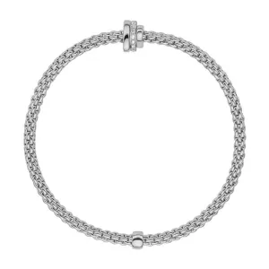 Fope Flex'it Prima 18ct White Gold 0.10ct Diamond Bracelet
