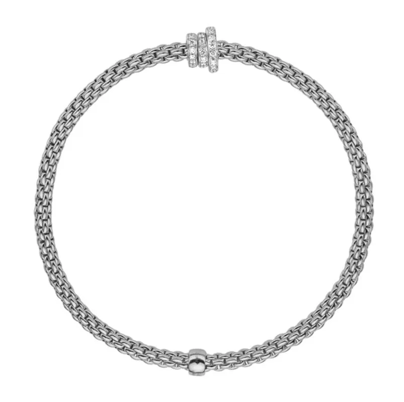 Fope Flex'it Prima 18ct White Gold 0.31ct Diamond Bracelet