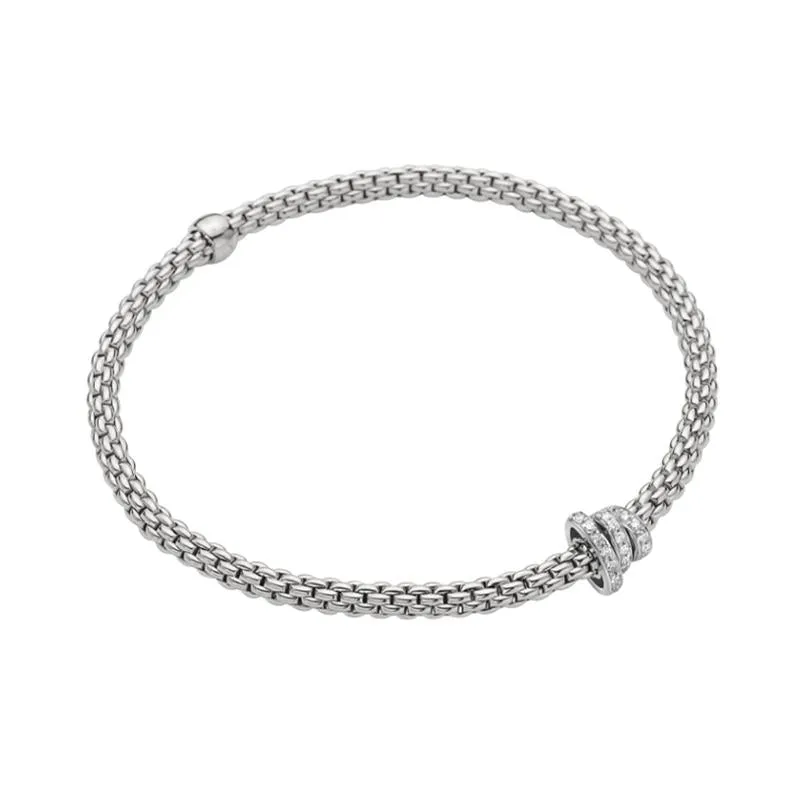 Fope Flex'it Prima 18ct White Gold 0.31ct Diamond Bracelet