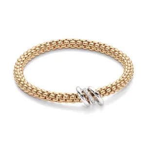 Fope Flex'it Solo 18ct Rose Gold 0.08ct Diamond Bracelet