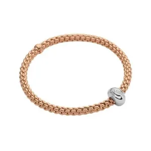 Fope Flex'it Solo 18ct Rose Gold 0.16ct Diamond Bracelet