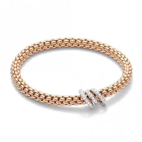 Fope Flex'it Solo 18ct Rose Gold 0.26ct Diamond Bracelet