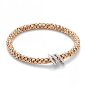 Fope Flex'it Solo 18ct Rose Gold 0.26ct Diamond Bracelet