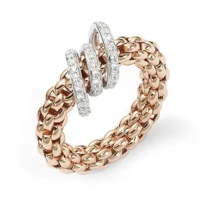 Fope Flex'It Solo 18ct Rose Gold 0.26ct Diamond Ring