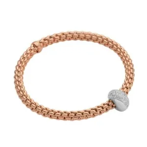 Fope Flex'it Solo 18ct Rose Gold 0.43ct Diamond Bracelet