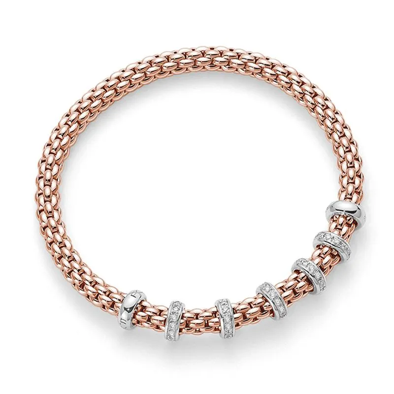 Fope Flex'it Solo 18ct Rose Gold 0.50ct Diamond Bracelet