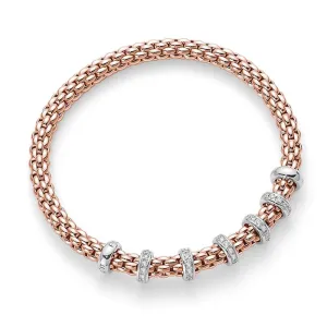 Fope Flex'it Solo 18ct Rose Gold 0.50ct Diamond Bracelet