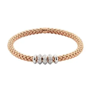 Fope Flex'it Solo 18ct Rose Gold 0.50ct Diamond Bracelet