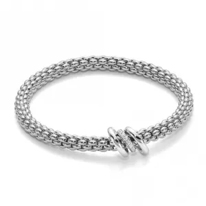 Fope Flex'it Solo 18ct White Gold 0.08ct Diamond Bracelet