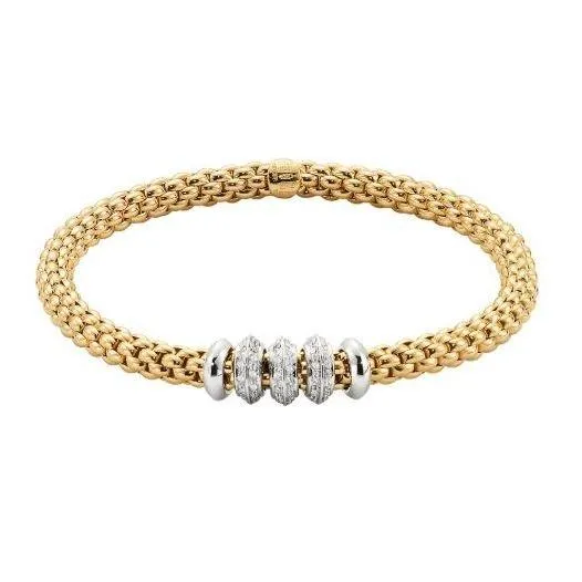 Fope Flex'it Solo 18ct Yellow Gold 0.50ct Diamond Bracelet