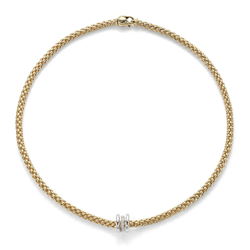 Fope Flex'It Solo 18ct Yellow Gold Diamond Necklace