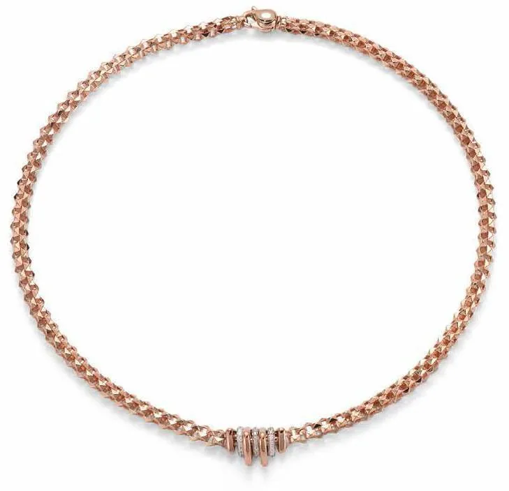 Fope Flex'it Wild Rose 18ct Rose Gold 0.31ct Diamond Necklace
