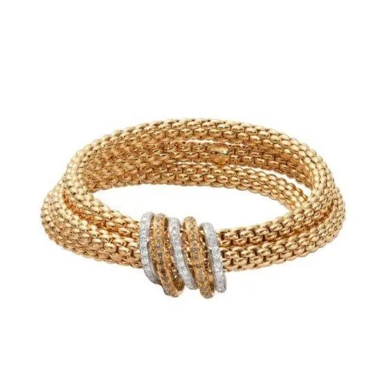 Fope MiaLuce 18ct Yellow Gold 1.20ct Brown Diamond Bracelet
