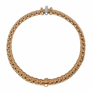 Fope Panorama 18ct Rose Gold 0.08ct Diamond Rondelle Bracelet