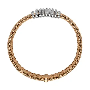 Fope Panorama 18ct Rose Gold 0.68ct Diamond Rondelle Bracelet