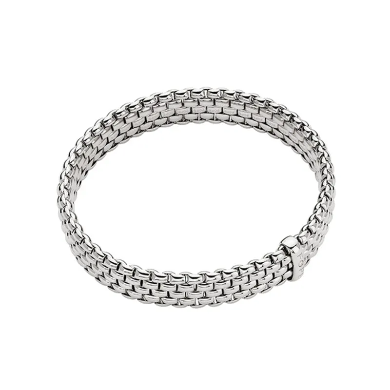 Fope Panorama 18ct White Gold 0.01ct Diamond Flexible Bracelet