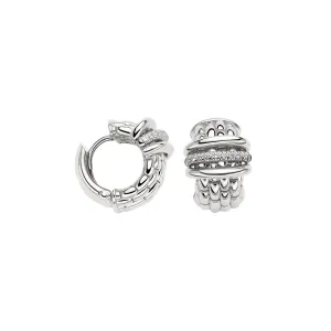 Fope Panorama 18ct White Gold 0.15ct Diamond Rondelle Small Hoop Earrings