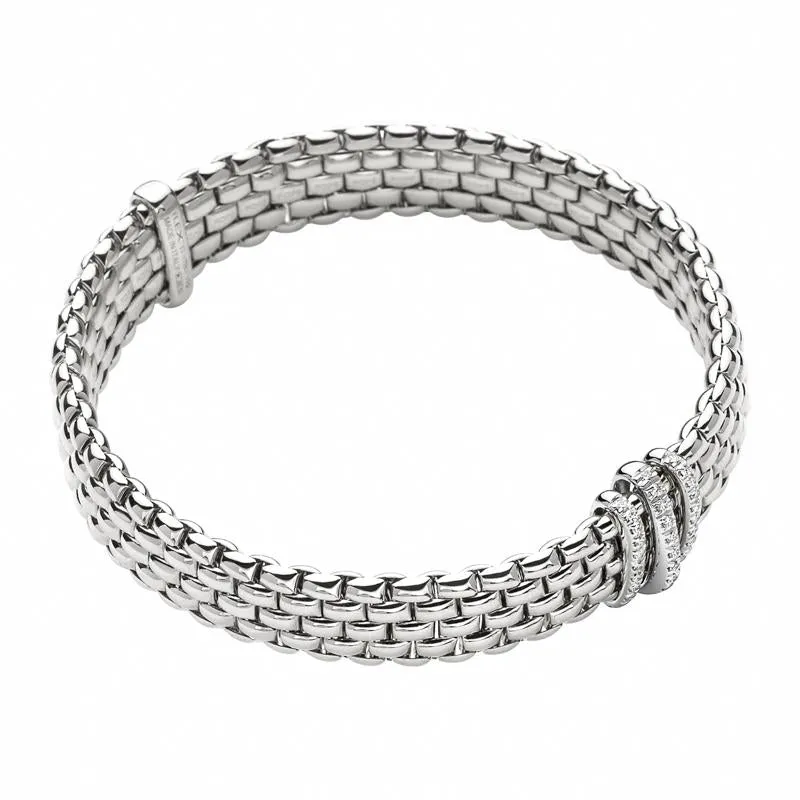 Fope Panorama 18ct White Gold 0.23ct Diamond Rondelle Bracelet