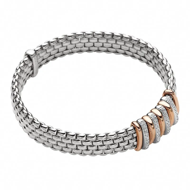 Fope Panorama 18ct White Gold 0.30ct Diamond Mixed Rondelle Bracelet