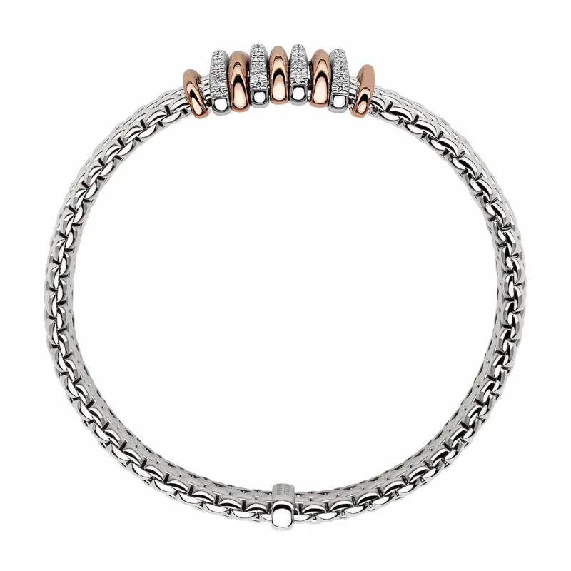 Fope Panorama 18ct White Gold 0.30ct Diamond Mixed Rondelle Bracelet