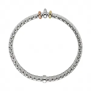 Fope Panorama 18ct White Gold Mixed Rondelle Bracelet