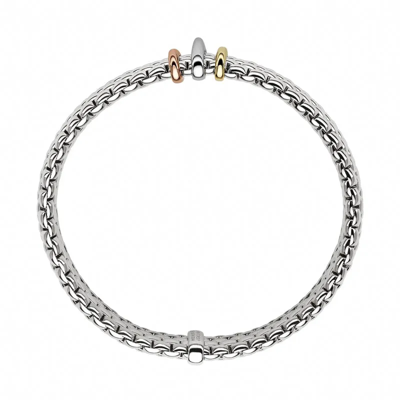 Fope Panorama 18ct White Gold Mixed Rondelle Bracelet