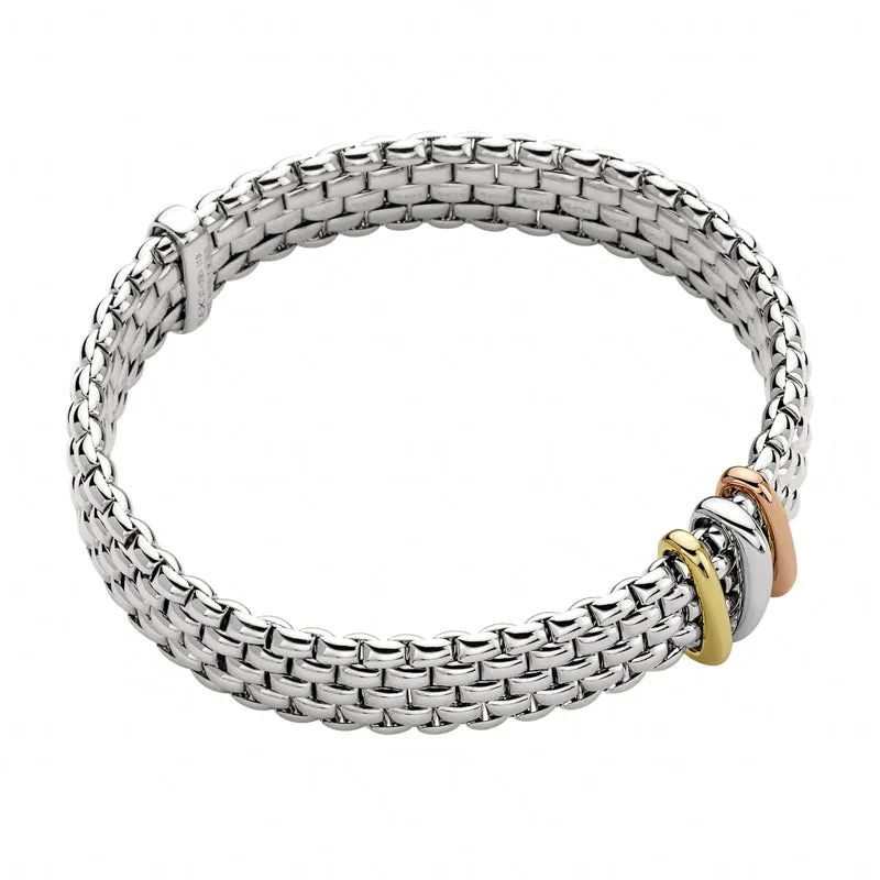 Fope Panorama 18ct White Gold Mixed Rondelle Bracelet