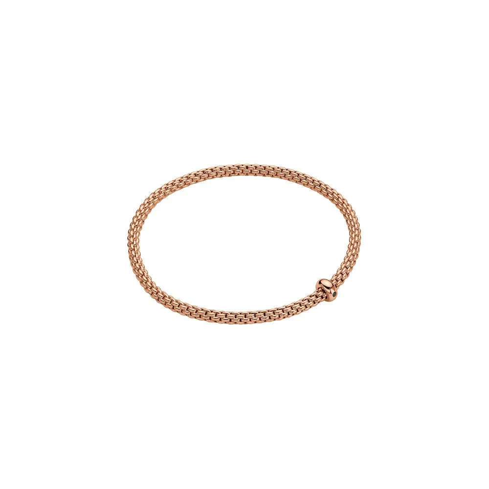 Fope Prima 18ct Rose Gold 0.01ct Black Diamond Flexible Bracelet