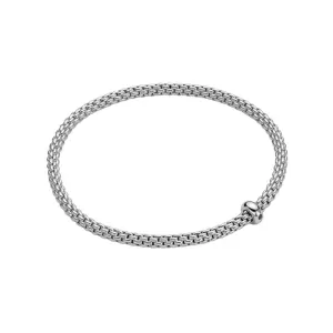 Fope Prima 18ct White Gold 0.01ct Black Diamond Flexible Bracelet