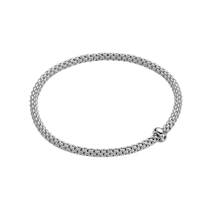 Fope Prima 18ct White Gold 0.01ct Black Diamond Flexible Bracelet
