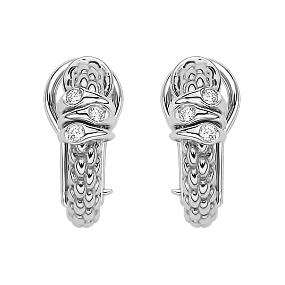 Fope Prima 18ct White Gold 0.08ct Diamond Earrings