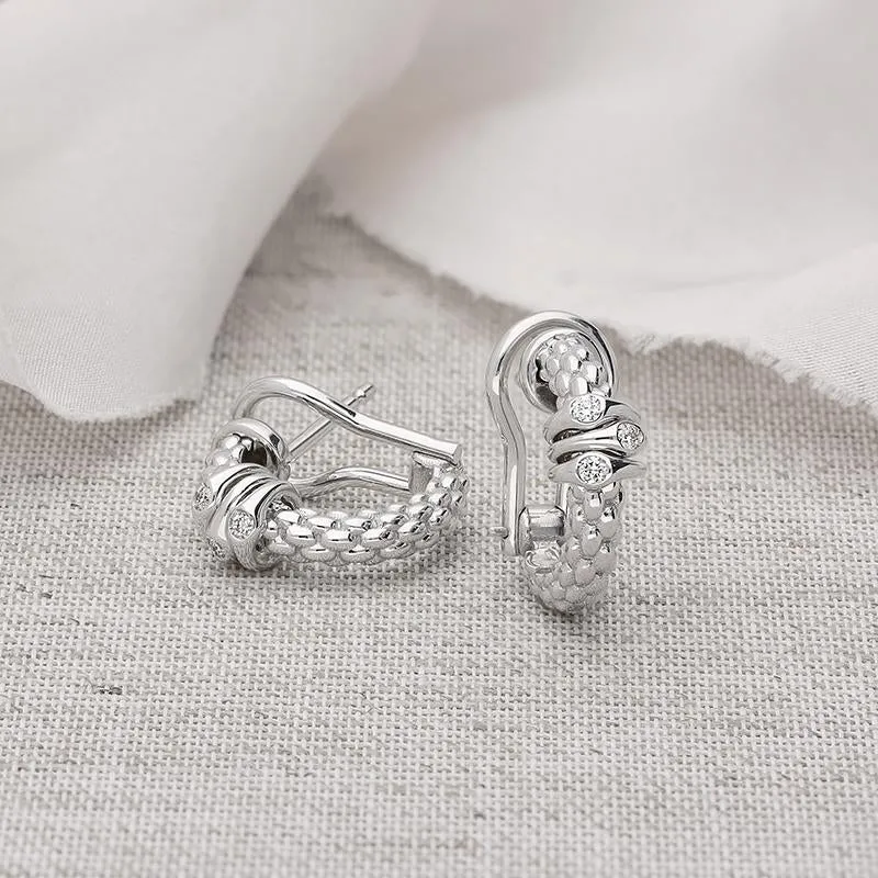 Fope Prima 18ct White Gold 0.08ct Diamond Earrings