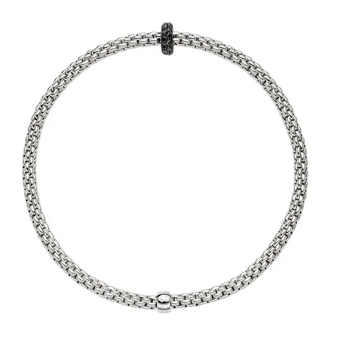 Fope Prima 18ct White Gold 0.20ct Black Diamond Bracelet