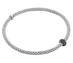 Fope Prima 18ct White Gold 0.20ct Black Diamond Bracelet