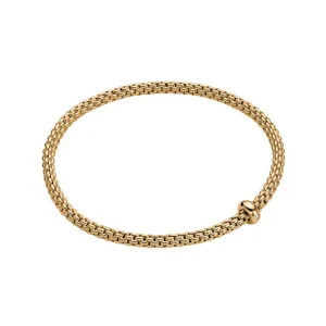Fope Prima 18ct Yellow Gold 0.01ct Diamond Flexible Bracelet