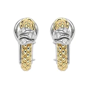 Fope Prima 18ct Yellow Gold 0.08ct Diamond Hoop Earrings