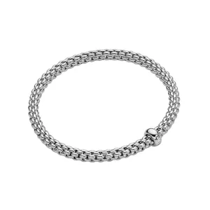 Fope Solo 18ct White Gold 0.01ct Diamond Flexible Bracelet