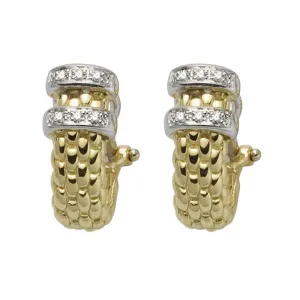 Fope Solo 18ct Yellow Gold 0.11ct Diamond Stud Earrings