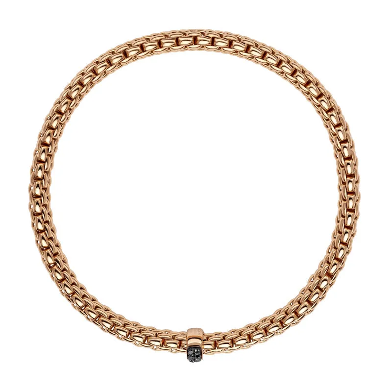 Fope Vendome 18ct Rose Gold 0.11ct Black Diamond Bracelet