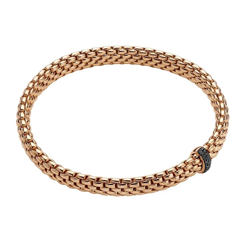 Fope Vendome 18ct Rose Gold 0.11ct Black Diamond Bracelet