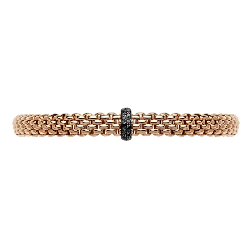 Fope Vendome 18ct Rose Gold 0.11ct Black Diamond Bracelet