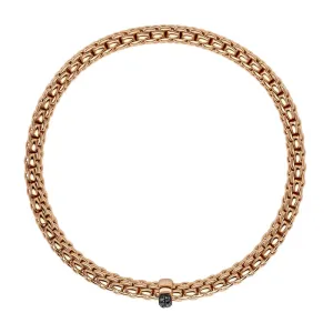 Fope Vendome 18ct Rose Gold 0.11ct Black Diamond Bracelet