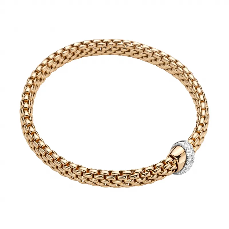 Fope Vendome 18ct Rose Gold 0.20ct Diamond Bracelet