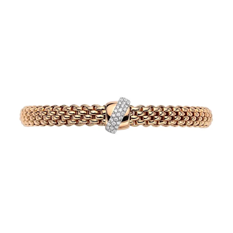 Fope Vendome 18ct Rose Gold 0.20ct Diamond Bracelet