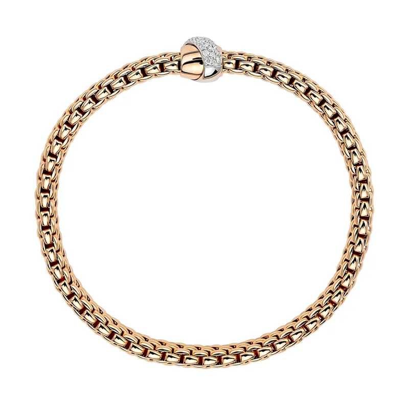 Fope Vendome 18ct Rose Gold 0.20ct Diamond Bracelet